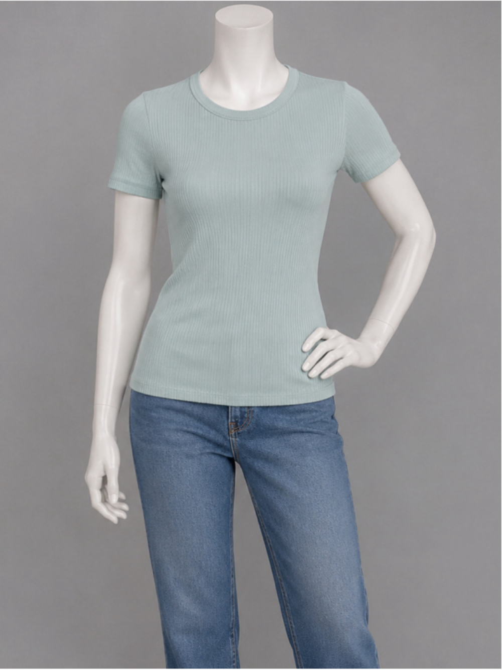 A New Day Mint Green Women’s Size Medium Ribbed Shirt